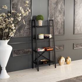 Yjtonwin 966234725488 Bookcase With Shelves Wood Bookshelves For Living Room Black Modern And Cont