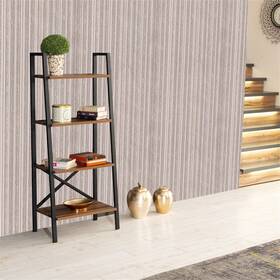 Yjtonwin 966234725549 Bookcase With Shelves Wood Bookshelves For Living Room Walnut Modern And Contempor