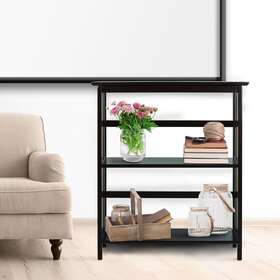 Yu Shan Co Usa Ltd 030159360441 Manhasset Slatted 4-shelf Folding Bookcase Brown Modern And Contemporary
