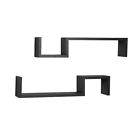 Yu017bk Danya Shaped Wall Mount Shelves Black Set 812743020036