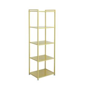 Ziothum 745551680386 Gold Shelf Bookcase 5-tier Bookshelf Shoe Purse Handbag Rack S