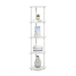 Corner 5 Tier Open Storage Bookshelf White Furinno Turn-n Tube. Fixed Price $51.99.