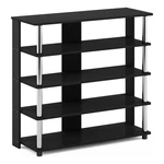 Furinno Turn-n-tube 5 Tier Wide Shoe Rack Americano Stainless Steel Tubes. Fixed Price $92.53.