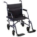Carex Lightweight Blue Transport Wheelchair 25LBS Folding Portable 19 Inch Seat. Fixed Price $120.90.