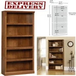 5 Bookcase Oak Wooden Bookshelf Office Storage Cabinet. Fixed Price $239.99.