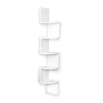 Large White 5 Tier Mdf And Laminate Corner Wall Mount Shelf Home Decorative. Fixed Price $51.62.
