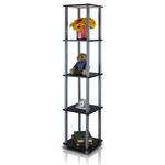 Furinno Turn-n-tube Wood 5-TIER Corner Square Rack Display Shelf Black/gray. Fixed Price $50.49.