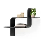 Umbra Montage 1017571-040 Bent Wood Wall Shelf, Black 24.5" X 6" 18.5". Fixed Price $59.00.