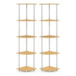 Furinno Turn-n-tube 5 Tier Corner Display Rack Beech Set Of 2. Fixed Price $75.21.