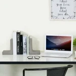 Cement Gray Bookends For Heavy Books, L-shaped Concrete Holders, 1 Pair. Fixed Price $39.99.