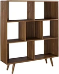Modway Transmit Mid-century Offset Cube Wood Bookcase In Walnut. Fixed Price $241.67.