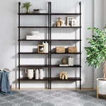 Theo 6-SHELF Tall Bookcase, Wall Mount Bookshelf With Natural Wood Finish And. Fixed Price $595.99.
