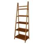Riverbay Furniture 5 Shelf Ladder Bookcase In Warm Brown. Fixed Price $169.50.