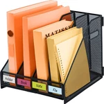 Desk File Organizer Metal Magazine Folder With 4 Vertical Comp... Fast Ship. Fixed Price $24.99.