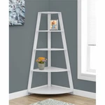 Monarch 4 Shelf Corner Bookcase In White. Fixed Price $177.92.