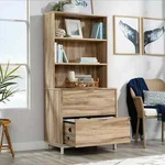 Sauder Portage Park 2-SHELF Bookcase W/hutch Kiln Acacia Adjustable Shelves. Fixed Price $99.98.