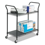 Safco Wire Utility Cart, Two-shelf, 43-3/4W X 19-1/4D 40-1/2H, Black. Fixed Price $308.25.