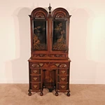 Antique Colby Furniture Chicago Chinoiserie Goddard Style Bureau W/ Bookcase. Fixed Price $3295.00.