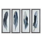 Uttermost 41554 Feathered Beauty 39" X 15" Fir Wood Frame Art - Silver. Fixed Price $703.20.