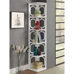 Convenience Concepts Omega Five-shelf Corner Bookcase White Wood Finish. Fixed Price $155.26.