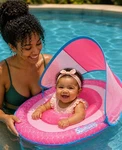 Swimways Baby Pink Pool Float Adj Sun Canopy Brand New With Reusable Storage. Fixed Price $25.00.