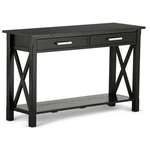 Simpli Home Kitchener Solid Wood Console Table With 2 Drawers In Hickory Brown. Fixed Price $357.09.