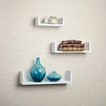 Floating Shelves Set Of 3 White Wall With Sides From Danya B. Fixed Price $34.99.