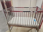 Hard Mfg Hospital Crib W/ Manual Head & Knee Adjust - 54"X30"X75". Fixed Price $1300.00.