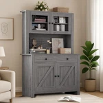 Idealhouse 63" Kitchen Pantry Cabinet With Drawers, Hutch Storage,. Fixed Price $253.45.