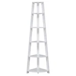 Convenience Concepts Newport Five-tier Corner Bookcase White Wood Finish. Fixed Price $106.65.