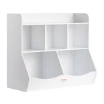Vevor Wood Kid Storage Cubby, Toy Organizer With Bookshelf, 5-CUBBY. Fixed Price $94.26.