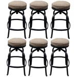 Outdoor Bar Stools Swivel No Arms Back Set Of 6 Cast Aluminum Patio Seats. Fixed Price $1469.00.