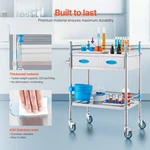 Vevor Stainless Steel Medical Service Cart With Two Drawers & Bucket. Fixed Price $100.99.