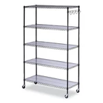 Alera 5-SHELF Wire Kit Casters Liners 48WX18DX72H Black Anthracite. Fixed Price $175.44.