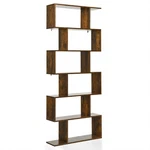 6 Tier S-shaped Bookshelf Storage Display Bookcase Decor Z-shelf Coffee. Fixed Price $89.00.