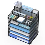 6 Tier Mesh Desk Organizer,multi Functional Letter Paper Tray With 3 Pen Hold.... Fixed Price $37.09.