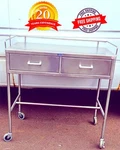 Blickman 7856SS-HB Stainless Steeel Crescent Table Desk On Wheels Free Shipping. Fixed Price $800.00.