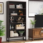 Tribesigns 70.8 Sandalwood Bookcase & Bookshelf W/ 5-TIER Storage Shelves. Fixed Price $139.99.