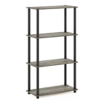 Furinno Turn-n-tube Wood 4-TIER Shelf Display Rack French Oak Gray/black. Fixed Price $54.52.