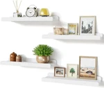 Love-kankei White Floating Shelves For Wall Set Of 4, Wood 15.6 Inch,. Fixed Price $35.35.