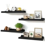 Love-kankei Floating Shelves For Wall Set Of 4 Wood Black. Fixed Price $27.13.