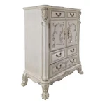 Benjara Aurora 55" Carved Wood Chest- Drawers- 2 Door Cabinet- Bone White. Fixed Price $1774.41.