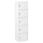 Hodedah 5 Shelf Home And Office Enclosed Organization Storage Cabinet, White. Fixed Price $79.99.