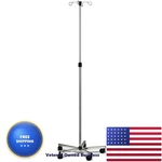Lumex Deluxe Rolling Iv Pole With 4 Hooks Height-adjustable Stainless Steel. Fixed Price $169.69.