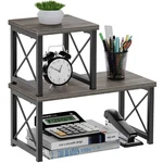 Honiter For Of Desk, Wood Desktop Shelf, 2 Tier Adjustable Boo.... Fixed Price $37.93.