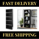 Framed 5-SHELF Bookcase 71" Tall Adjustable Wood Storage Shelving Wide Bookshelf. Fixed Price $71.95.