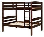 Solid Wood Twin Bunk Bed, Factory Direct, Converts Into 2 Beds, Brown. Fixed Price $449.99.