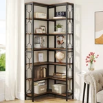 Tribesigns Corner 7-TIER Bookshelf Wood And Metal Etagere Bookcase Display. Fixed Price $205.43.