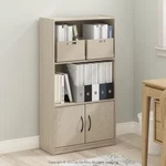 Furinno Gruen 3-TIER Open Shelf Bookcase With 2 Doors Storage Cabinet. Fixed Price $67.79.
