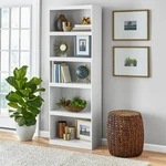Mainstays Framed 5-SHELF Bookcase With Adjustable Shelves, White. Fixed Price $64.84.